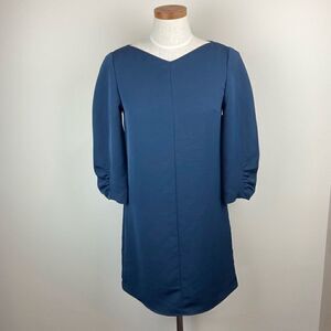 Tibi Twill Sheered Sleeve Dress
